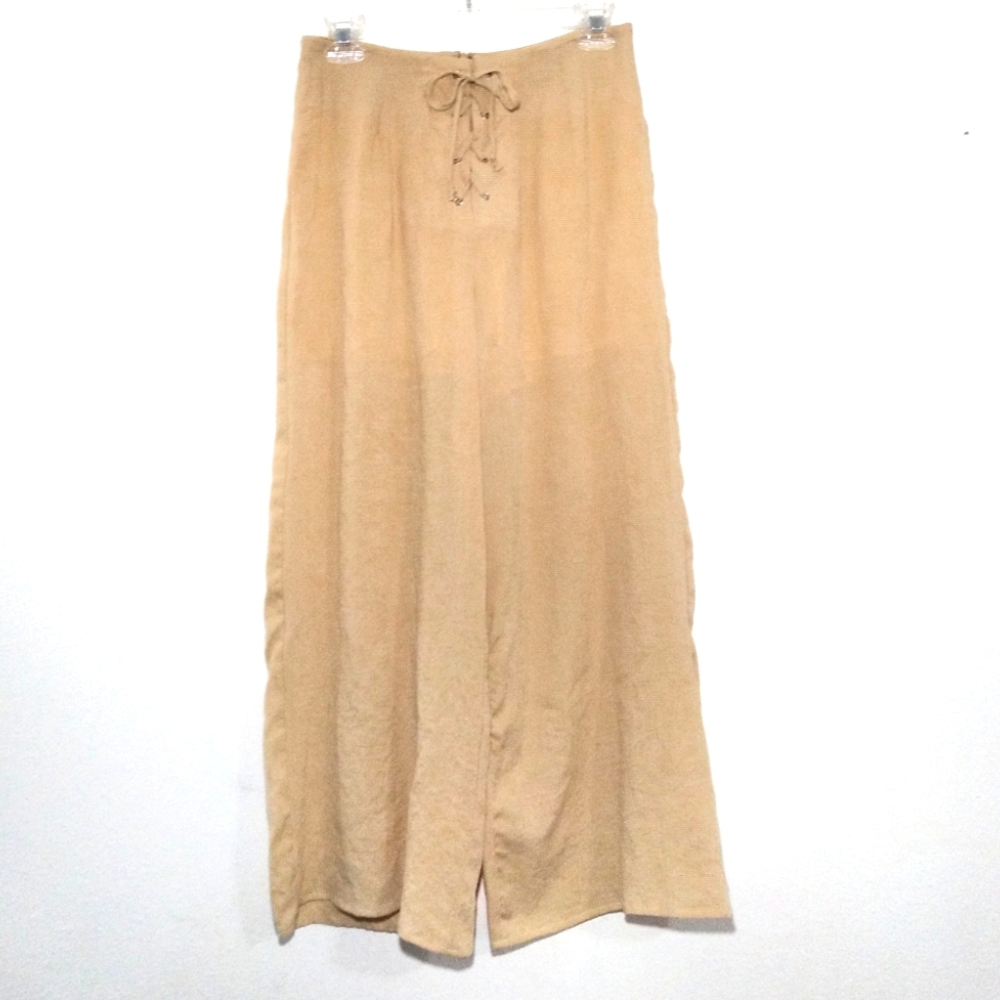 Crescent Gingham Culotte Pants Yellow